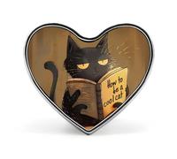 Comment être un chat cool ? Broches mignonnes en forme de cœur, badges à épingles, bijoux de décoration pour vêtements, chapeaux et sacs.