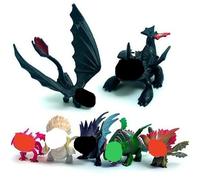 Comment Former Dragon Décoration de Gâteau Dragon Cake Topper, Comment Former Dragon Master Figurines pour gâteaux, Figurines de Dragon Jouets Mini Figurine d'anniversaire Décoration Supplies