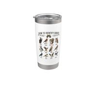Comment identifier les oiseaux Funny Vintage Field Guide Squirrel Art Gobelet isotherme en acier inoxydable double paroi