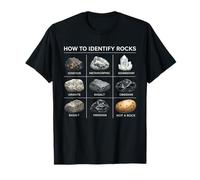 Comment identifier Les Roches géologie Amoureux de la Chasse minérale Science T-Shirt