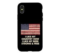 Comment J'aime ma bière Forte et Gratuite Le 4 Juillet Coque pour iPhone X/XS