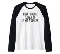 Comment Lancer, Frapper Un Doigt, drôle, Joueur de Baseball, Home Run Fun Manche Raglan
