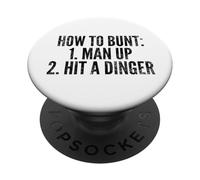 Comment Lancer, Frapper Un Doigt, drôle, Joueur de Baseball, Home Run Fun PopSockets PopGrip Adhésif