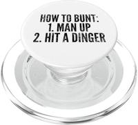 Comment Lancer, Frapper Un Doigt, drôle, Joueur de Baseball, Home Run Fun PopSockets PopGrip pour MagSafe