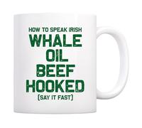 Comment Parler Irlandais ? Huile De Baleine, Bœuf, Accro, Dites-Le Vite Tasse À Café Élégantes Mug À Café Céramique Tasses À Thé Pour Espresso Maison Cuisine 330Ml