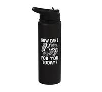 Comment puis-je prier pour vous aujourd'hui Prière chrétienne Foi en Jésus Stainless Steel Insulated Water Bottle