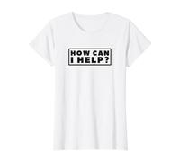 Comment Puis-Je Vous Aider T-Shirt Graphique avec Valeur, Femme, Blanc, XL