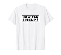 Comment Puis-Je Vous Aider T-Shirt Graphique avec Valeur, Homme, Blanc, L