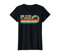 Comment ramasser Les Poussins de Chariots élévateurs et Travailleurs en entrepôt T-Shirt Graphique avec Valeur, Femme, Noir, L