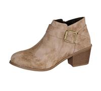 Commerce étranger, grande taille, style ceinture, talon mi-court, automne | Bottes de protection contre le froid, bottines cowboy, bottes d'écurie, bottes en caoutchouc à tige large, bottes d'hiver