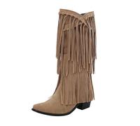 Commerce extérieur frontière station indépendante automne et hiver gland femmes bottes petite tête carrée couleur unie décontracté coréen mode (Beige-A, 38)