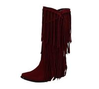 Commerce extérieur frontière station indépendante automne et hiver gland femmes bottes petite tête carrée couleur unie décontracté coréen mode (Red-A, 40)