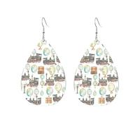 Commerce Mondial Pendantes Double Face Pendantes En Cuir Légères Boucle D'Oreille Pour Fête Des Mères Femme Quotidien