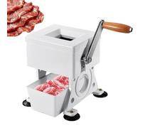 Commercia Machine de découpe viande à manivelle,petite trancheuse alimentaire, boîte réception agrandie,épaisseur tranche 1,5-10mm,lame en acier inoxydable, for bouchers domestiques(2MM)