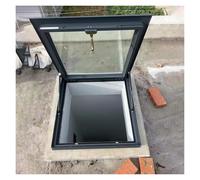 Commercial Aluminum Flat Roof Access Hatch With Tempered Glass Lid,Secure Manual Emergency Exit Cellar Cover With Lock,Manual Outdoor Emergency Exit Inspection Door(22x26in/56x66cm)
