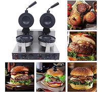 Commercial Burger Gaufrier 1300w Antiadhésif Électrique Panini Presse Burger Machine Double Face Chauffage Crème Glacée Gaufrier Baker Machine Paninis Gaufrier Cone Maker