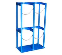 Commercial Freestanding Gas Cylinder Rack, Heavy Duty Stainless Steel Gas Cylinder Rack, Suitable for Hospital Laboratory Clinic School Factory and Home Safety Storage Use(2 Bottles)