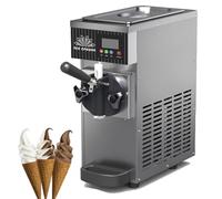 Commercial Ice Cream Machine 450W, 60 Blocks/Hour Continuous Output, Air-Cooled Soft Serve Maker with One-Touch Self-Cleaning, for Cafés, Milk Tea Shops & Dessert Bars