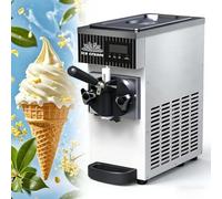 Commercial Ice Cream Making Machine, 450W Single Flavor Soft Serve Ice Cream Machine, Réservoir À Ingrédients 2,5L, Machine À Glace, Nettoyage Automatique, Pour Restaurant Et Bar À Snacks(Silver)