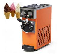 Commercial Ice Cream Making Machine, 450W Single Flavor Soft Serve Ice Cream Machine, Réservoir À Ingrédients 2,5L, Machine À Glace, Nettoyage Automatique, Pour Restaurant Et Bar À Snacks(Orange)