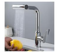 Commercial Modern Pull-Out Waterfall Kitchen Faucet, 4 Water Outlet Modes, Hot & Cold Dual-Use, Single Hole, for RV & Bar Utility(White)