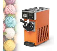 Commercial Soft Serve Ice Cream Machine, Single Flavor Commercial Tabletop Ice Cream Machine, 4 À 5L/H De Rendement, Panneau LCD, Nettoyage Automatique, Acier Inoxydable, Pour Cafés(Orange)