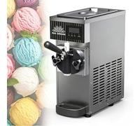 Commercial Soft Serve Ice Cream Machine, Single Flavor Commercial Tabletop Ice Cream Machine, 4 À 5L/H De Rendement, Panneau LCD, Nettoyage Automatique, Acier Inoxydable, Pour Cafés(Gray)