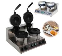 Commercial UFO Burger Maker 2400W - Electric Double-Head Ice Cream Sandwich Press with 50-300°C Temp Control, Non-stick tray for Restaurant & Home Breakfast