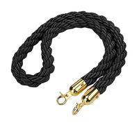 Commercial VIP Queue Barrier Rope/Hanging Crowd Control Rope,Hemp Heavy-Duty Twisted Stanchion Rope, for Bank Hotel Hospital(Black,3m/9.8ft/118inch)