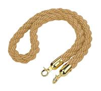 Commercial VIP Queue Barrier Rope/Hanging Crowd Control Rope,Hemp Heavy-Duty Twisted Stanchion Rope, for Bank Hotel Hospital(Champagne Gold,1.7m/6ft/67inch)