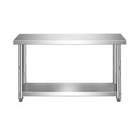 CommercialStainless SteelPrepTableHeavy DutyKitchenWorkbench 120 x 40 x 80 cm Parfait pour la préparation des aliments, la restauration et la maison