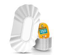 Commerline KUOB Lot de 250 assiettes en carton, 10,5 x 17,5 x 3 cm, Assiettes jetables, Assiettes en papier jetables, Assiettes à gâteau jetables, Vaisselle en carton (250, KUOB)