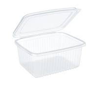 Commerline Lot de 100 Pièces de Boîtes Alimentaires Rectangulaires 750 ml | Récipients Réutilisables | Bols à Salade avec Couvercle | Récipients Transparents pour Aliments Fins et Gastronomie