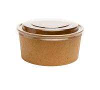 Commerline Lot de 200 saladiers de 1300 ml | Bols à salade | Bols à salade | Bols à salade bio jetables avec couvercle | Bol en carton kraft | Pour fêtes et plats à emporter