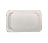 Commerline Lot de 250 assiettes en carton 32 rectangulaires 17 x 24 cm, vaisselle jetable, vaisselle de fête, assiettes en papier jetables