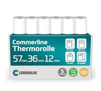 Commerline Lot de 5 rouleaux de papier thermique 57 x 36 x 12 cm 15 m