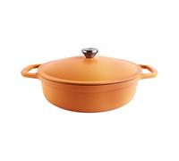 Commichef Casserole en Fonte Légère & Peu Profonde 28 cm/3 L, Rouge Terracotta - Cocotte avec Couvercle, Poêle Émaillée pour Frire, Mijoter & Sauter, Marmite Tous Feux, Casserole Induction