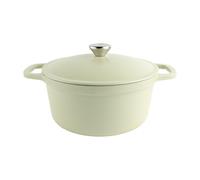 Commichef Casserole Légère en Fonte 24 cm/3,5 L, Verte - Cocotte avec Couvercle pour La Cuisson, Poêle Émaillée pour Frire, Mijoter & Sauter, Marmite Tous Feux, Casserole Induction