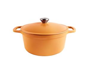 Commichef Casserole Légère en Fonte 26 cm/4,5 L, Rouge Terracotta - Cocotte avec Couvercle pour La Cuisson, Poêle Émaillée pour Frire, Mijoter & Sauter, Marmite Tous Feux, Casserole Induction