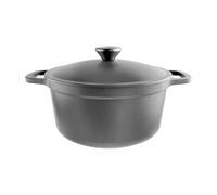 Commichef Cocotte Fonte Légère 24 cm 3,5 L Noire | Fonte émaillée durable avec couvercle, adaptée à toutes les plaques dont induction