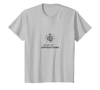 Commissaire Chef des opérations Brain Crown Leadership T-Shirt, Enfant, Argent, 12 Ans