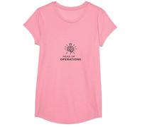 Commissaire Chef des opérations Brain Crown Leadership T-Shirt, Fille, Rose, XS