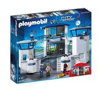 Playmobil Centre de commande police 6872 - Prison, 3 pers., 2 cellules, hélisurface - Dès 4 ans