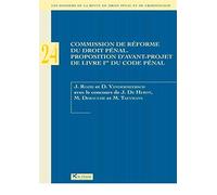 Commission de réforme du droit pénal : Proposition d'avant-projet de livre 1er du code pénal (Belgique)