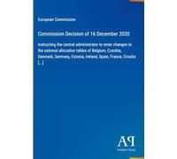 Commission Decision of 16 December 2020: instructing the central administrator to enter changes to the national allocation tables of Belgium, Czechia, ... Ireland, Spain, France, Croatia [...]