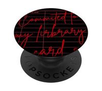 Committed to My Library Card Relationship Status Single Read PopSockets PopGrip Adhésif