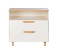 Commode 1 niche 2 tiroirs blanc crème L90 90x85x45cm Blanc