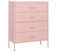 Commode 1 pièce 3 tiroirs avec niveleurs réglables en acier rose