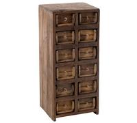 Commode 12 Tiroirs en Bois "Medio" 82cm Naturel