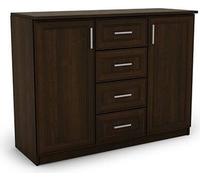 Commode 120 en noyer foncé - largeur 120 cm, hauteur 92 cm, profondeur 44 cm